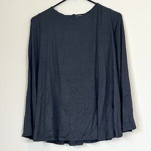 NWT Susana Monaco Gray Long Bell Sleeve Draped Shirt - Size: Extra Large
